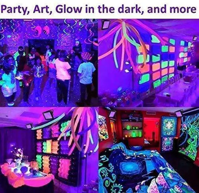 Alt view image 4 of 5 - UV LED Blacklight, HouLight High Power 10W LED Black Light Floodlight IP65-Waterproof (85V-265V AC) for Blacklight Party Supplies, Neon Glow, Glow in the Dark, Birthdays, Blacklights, Curing