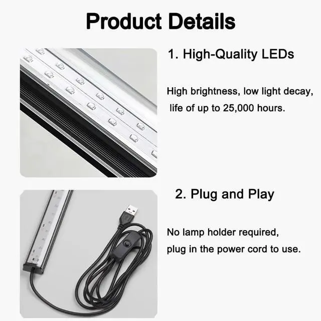 Alt view image 3 of 7 - Black Light Bar, 1ft USB-Powered, for Halloween Decoration, 2 Pack
