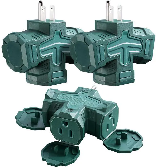 Main image of Outdoor 3 Way Plug Adapter Waterproof Power Splitter, 3 Pack