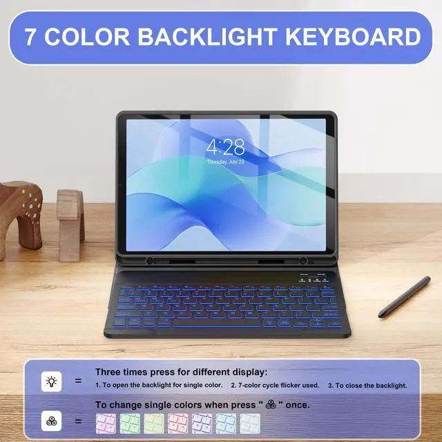 Alt view image 4 of 7 - Keyboard Case for Samsung Galaxy Tab A11 Plus 11" 2025, Ebony