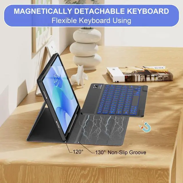 Alt view image 6 of 7 - Keyboard Case for Samsung Galaxy Tab A11 Plus 11" 2025, Ebony
