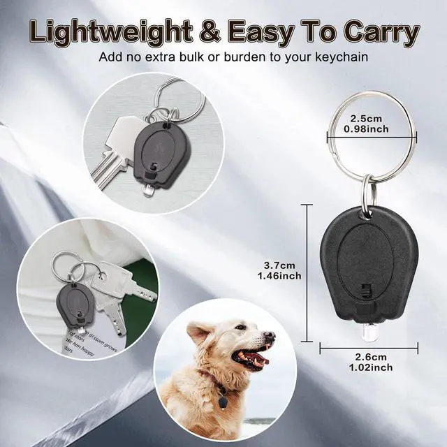 Alt view image 4 of 6 - 12 Pack Mini UV LED Keychain Flashlight, 395nm Ultra Violet Flashlight, UV Keychain Flashlight, Keychain Light Black Light for Detections