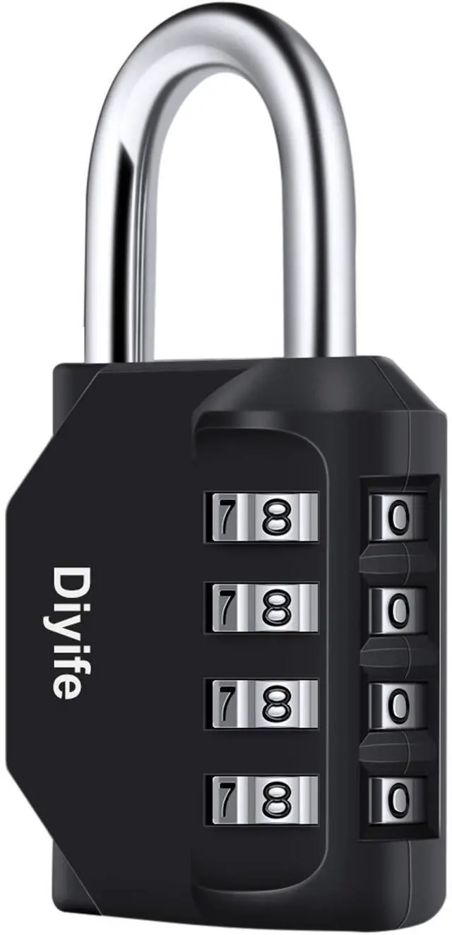 Main image of 4 Resettable Combination Padlock, Diyife Weatherproof Locker Lock