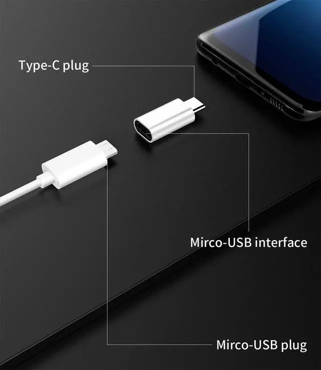 Alt view image 2 of 7 - 3Pack,USB C Male to Micro USB Female Adapter, for ipad pro air4 Compatible for Samsung Galaxy S21 S20 Plus Note,Pixel 5 4XL,LG V35,Moto Charging Data sync Type C Power Charger Connector Cable