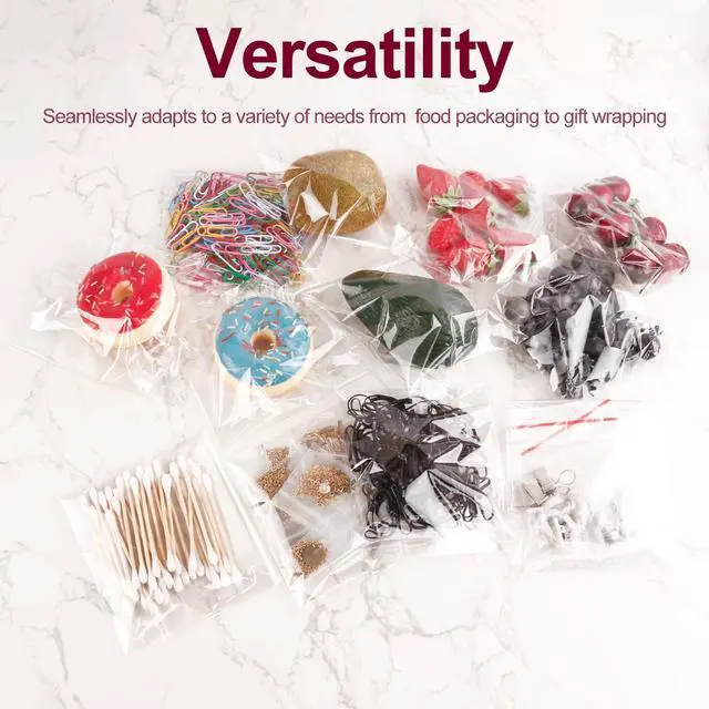 Alt view image 3 of 7 - 300PCS Clear Self Sealing Cellophane Bags - Cookie, Candy & Bread Bags (5x6 Inches)