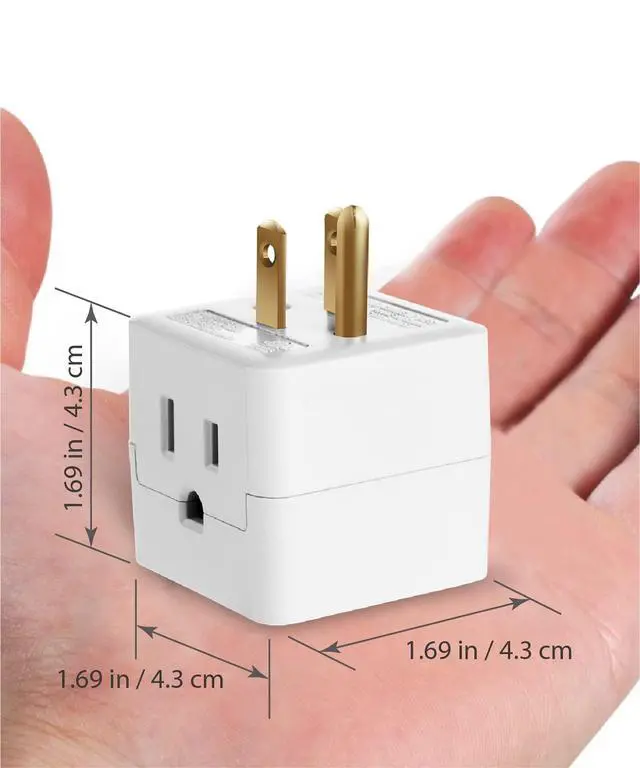 Alt view image 4 of 6 - 3-Outlet Extender, Fosmon 90 Degree Plug Outlet Adapter, Right Angle Power Plug Adapter 3 Prong, 3 Way Power Splitter Cube Tap, Cruise Essentials, for Home, Dorm, or Travel, Grounded, ETL Listed-3PACK