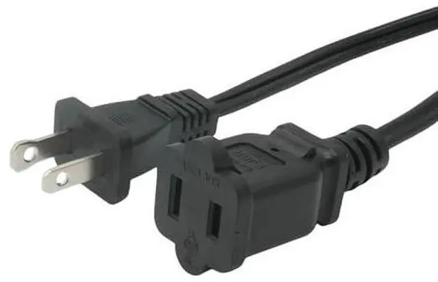 Main image of 3 FT Short 2 Prong Extension Cords, Indoor Small Power Cable