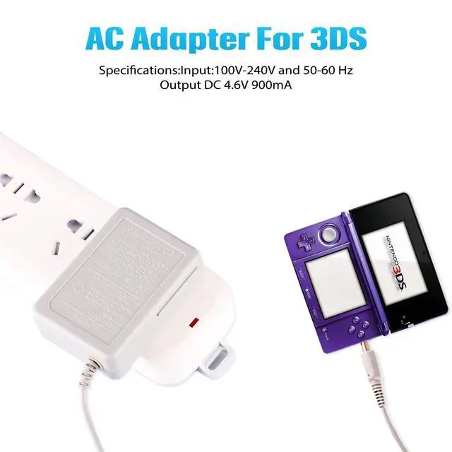 Alt view image 5 of 6 - 3DS Charger, AC Adapter Charger for Nintendo New 3DS XL/New 3DS/ 3DS XL/ 3DS, Home Travel Charger Wall Plug Power Adapter (100-240 v)