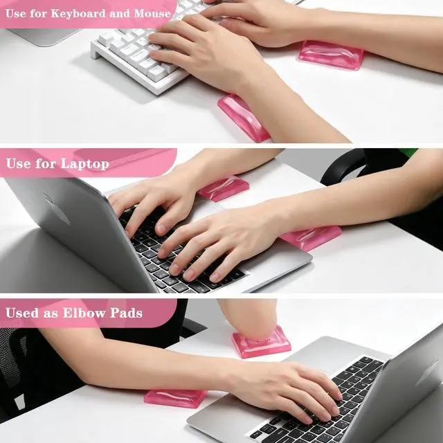 Alt view image 4 of 7 - 2Pcs Ergonomic Gel Elbow Rest Pad with Wrist Support for Desk