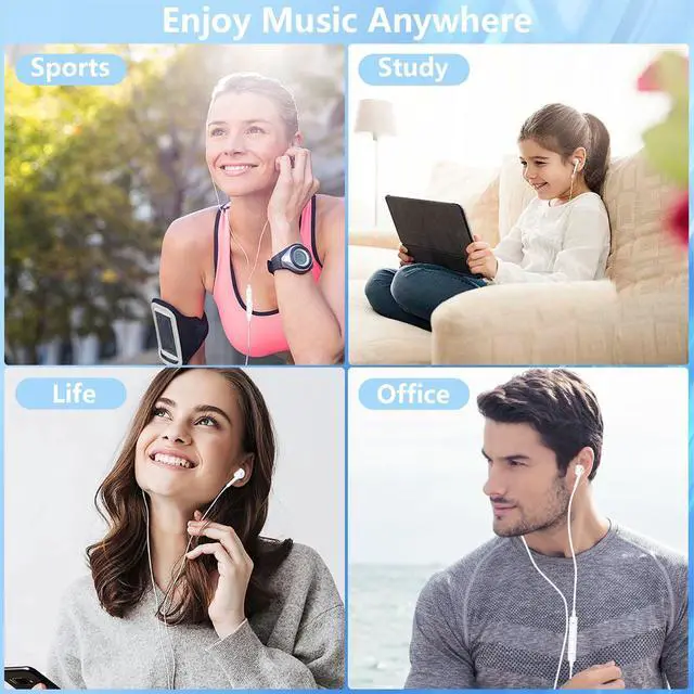 Alt view image 7 of 7 - 2Pack Wired Earbuds for iPhone with Lightning Connector, Hi-Fi Sound Headphones with Built-in Remote to Control Music, Volume and Calling Microphone Compatible with iPhone 14/13/12/11/SE/XR/X/8/7/iPad