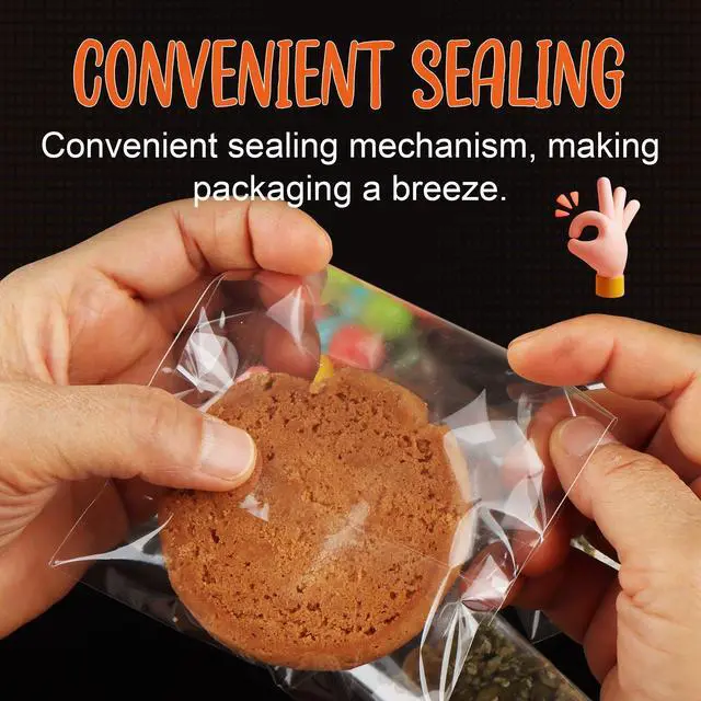 Alt view image 4 of 7 - 200Pcs Cookie Bags, Self Sealing Cellophane Bags 4x6 Inches, Resealable Treat Bags for Cookies, and Party Favors Bag.