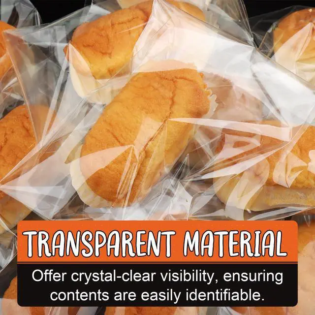 Alt view image 7 of 7 - 200Pcs Cookie Bags, Self Sealing Cellophane Bags 4x6 Inches, Resealable Treat Bags for Cookies, and Party Favors Bag.