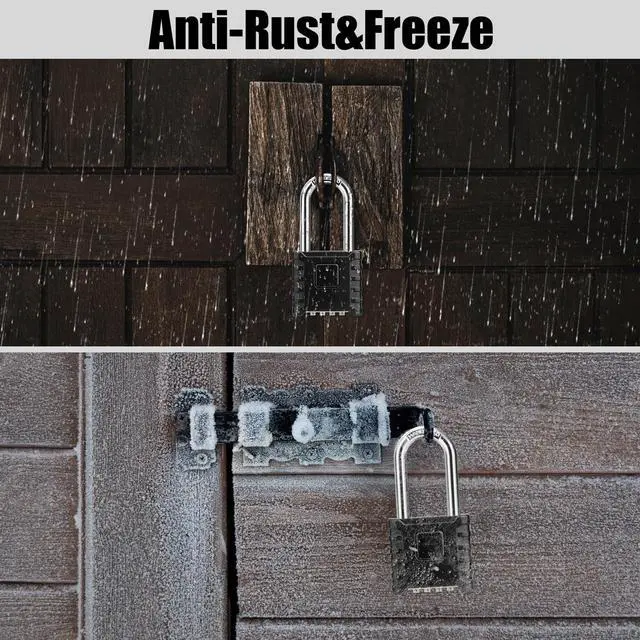 Alt view image 5 of 7 - 2.3in Long Shackle Combination Padlock, Diyife Heavy Duty Outdoor Lock