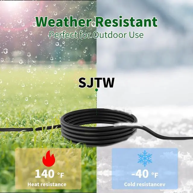 Alt view image 3 of 7 - 2 Way Power Cord Splitter Cable 3 Ft-3 Prong 1 to 2 Extension Cord-Outlet Saver-Elecan Male to Female Y Splitter Power Extension Cable StripUL Certified SJTW 16 Gauge 13 A/125 VBlack