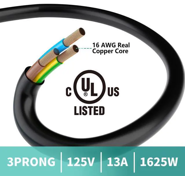 Alt view image 6 of 7 - 2 Way Power Cord Splitter Cable 3 Ft-3 Prong 1 to 2 Extension Cord-Outlet Saver-Elecan Male to Female Y Splitter Power Extension Cable StripUL Certified SJTW 16 Gauge 13 A/125 VBlack