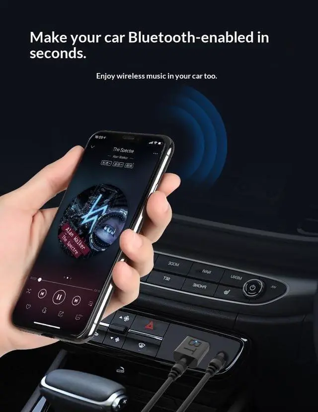 Alt view image 6 of 7 - 2-in-1 Bluetooth 5.0 USB & 3.5mm AUX Audio Adapter - Wireless Bluetooth Transmitter & Receiver for Car, Home Stereo, PC, Speake