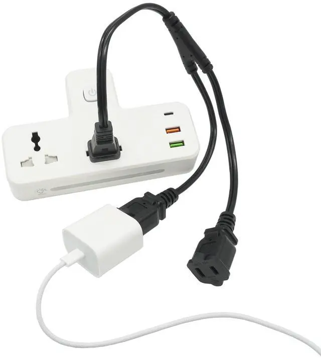 Alt view image 6 of 6 - 2 Prong 1 to 2 Extension Cord, 1.5FT 2 Way Indoor Power Cable Splitter