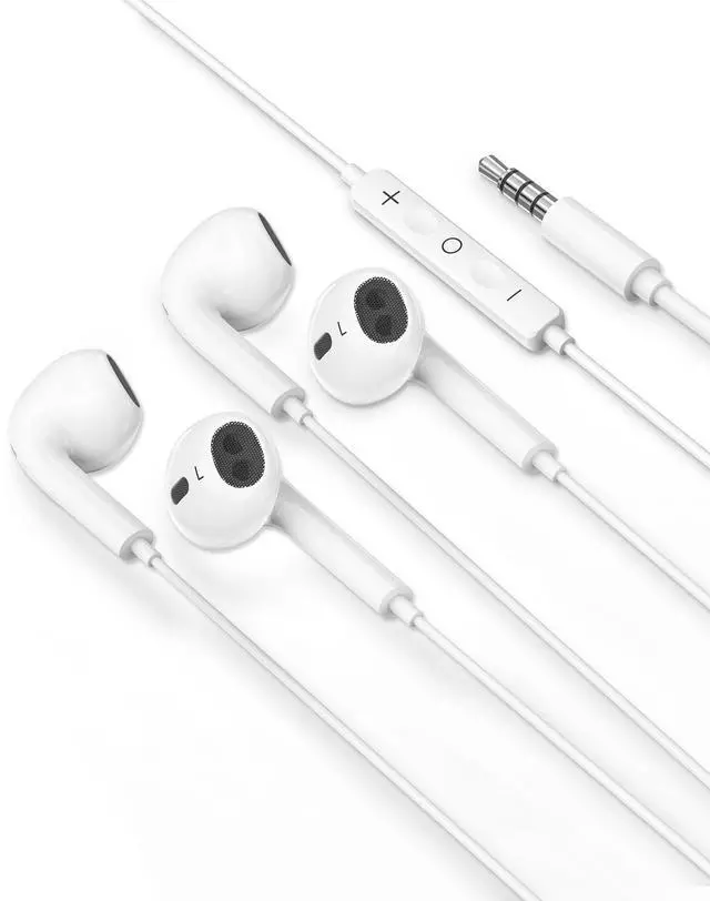 Main image of 2 Pack Wired Earbuds for iPhone In-Ear Headphones 3.5mm Jack Earphones Noise Isolating Headset With Microphone Lightweight Wired for iPod for iPad Android MP3 Tablets Laptops and More device -White