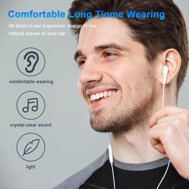 Alt view image 6 of 7 - 2 Pack Wired Headphones for iPhone Earbuds iPhone 14 Headphones Wired