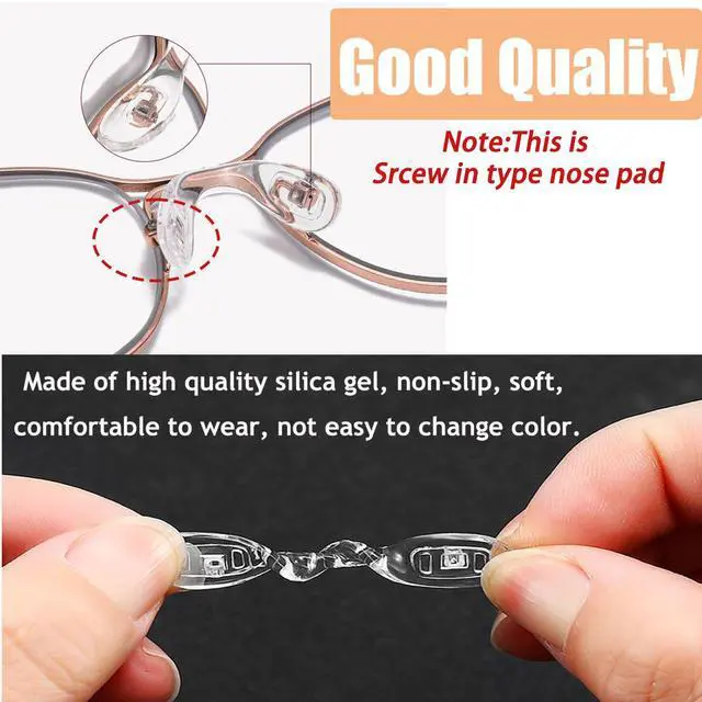 Alt view image 2 of 7 - 15 pcs,3 sizes Eyeglasses Nose Pads,U Shaped Eyeglasses Nose Pads Screw-in eyeglass nose piece soft silicone nose pad for Eye Glasses Sunglass Eyewear
