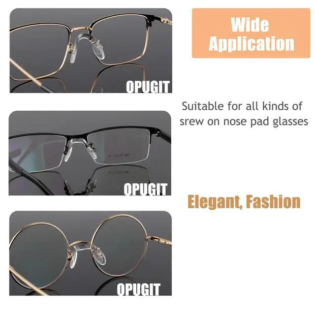 Alt view image 4 of 7 - 15 pcs,3 sizes Eyeglasses Nose Pads,U Shaped Eyeglasses Nose Pads Screw-in eyeglass nose piece soft silicone nose pad for Eye Glasses Sunglass Eyewear