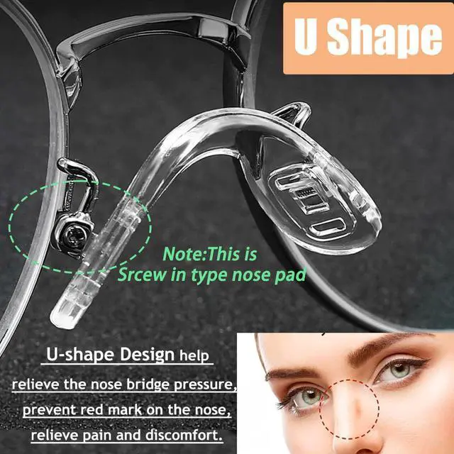 Alt view image 3 of 7 - 15 pcs,3 sizes Eyeglasses Nose Pads,U Shaped Eyeglasses Nose Pads Screw-in eyeglass nose piece soft silicone nose pad for Eye Glasses Sunglass Eyewear