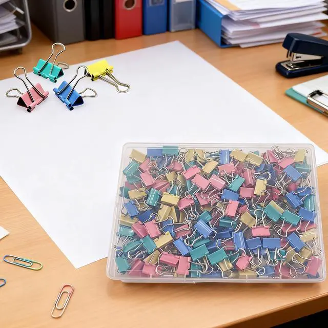 Alt view image 2 of 7 - 120 Pcs Small Binder Clips Assorted Colored, 0.75in/19mm Mini Binder Paper Clips, Paper Clamps for Office Supplies, Home, School,Business Document Organizing (Blue, Pink, Yellow, Green)