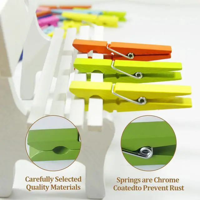 Alt view image 3 of 6 - 1.35 Inch Mini Clothes Pins for Photo,100 pcs Colorful Small Clothes pins,Mini Photo Clips Ideal for Crafts, Decorations and DIY Project