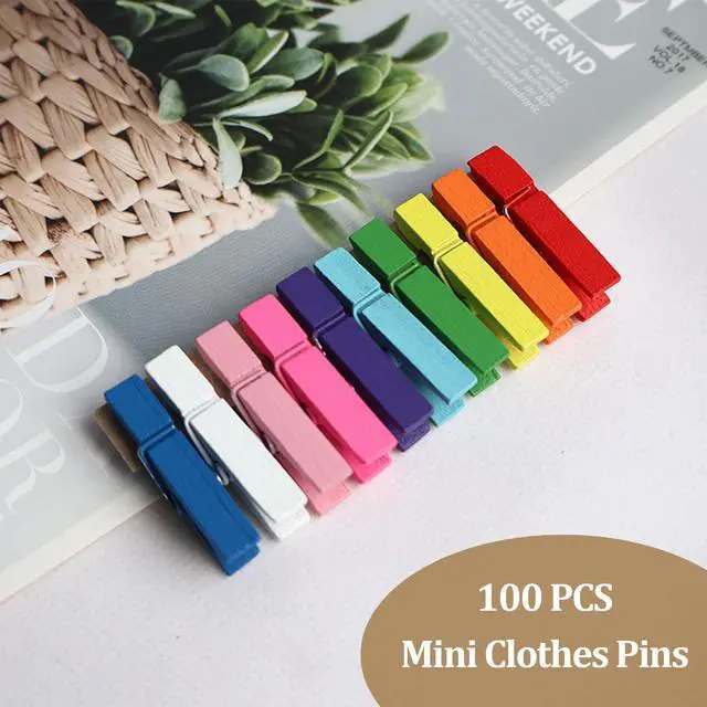 Alt view image 6 of 6 - 1.35 Inch Mini Clothes Pins for Photo,100 pcs Colorful Small Clothes pins,Mini Photo Clips Ideal for Crafts, Decorations and DIY Project