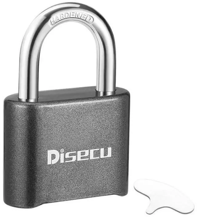 Main image of 1 Pack disecu Heavy Duty 4 Digit Combination Lock, Anti-Error Feature, Outdoor Waterproof Padlock for School Gym Locker, Fence, Gate, Hasp Storage, Toolbox (Gun Black)