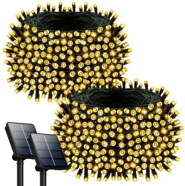 Main image of 2 Pack Solar String Lights Outdoor Waterproof, 72FT 200 LED Solar Lights