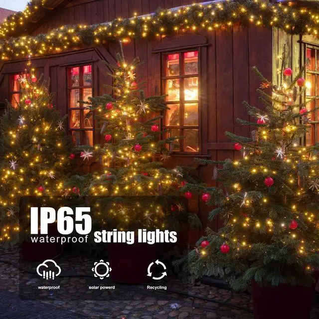 Alt view image 3 of 7 - 2 Pack Solar String Lights Outdoor Waterproof, 72FT 200 LED Solar Lights