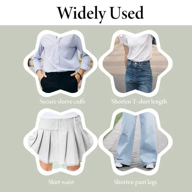 Alt view image 7 of 7 - 12pcs Adjustable Pants Hem Clips Shortening Holders for Fabric Instant Hemming Jeans Leg Cuff Sleeves Quilting Clamps Shirts Trousers Dress Temporary Fix Alteration Clips No Slip Tightener