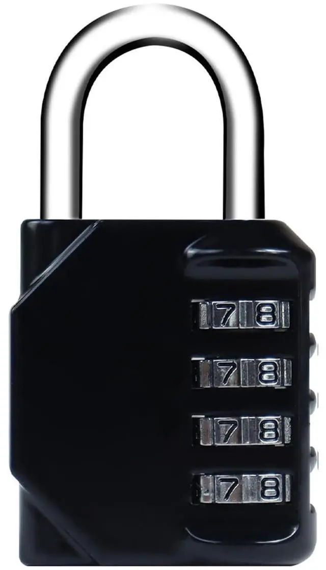 Main image of Combination Lock 4 Digit, Resettable Locker Lock,Waterproof Metal Combination Padlock for School Gym Locker, Sports Locker, Fence, Toolbox, Gate and Storage- Easy to Use and Set (Black)