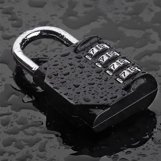 Alt view image 5 of 7 - Combination Lock 4 Digit, Resettable Locker Lock,Waterproof Metal Combination Padlock for School Gym Locker, Sports Locker, Fence, Toolbox, Gate and Storage- Easy to Use and Set (Black)