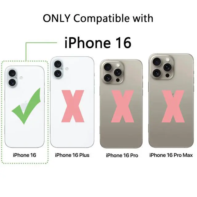 Alt view image 2 of 6 - Compatible with iPhone 16 Case with 2pcs Screen Protectors and 1pcs Camera Lens Protector, Clear Crystal Phone Case Compatible with iPhone 16 6.1 Inch