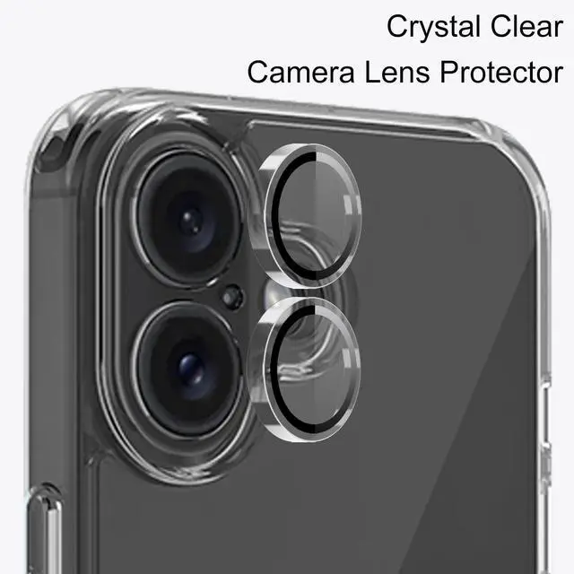 Alt view image 6 of 6 - Compatible with iPhone 16 Case with 2pcs Screen Protectors and 1pcs Camera Lens Protector, Clear Crystal Phone Case Compatible with iPhone 16 6.1 Inch