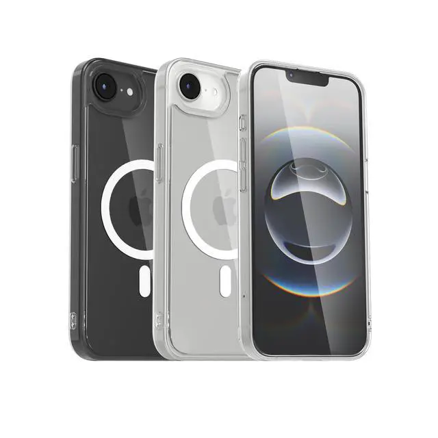 Alt view image 2 of 6 - for iPhone 16e Case, Crystal Clear Anti Yellow, 2mm Shockproof Magnetic Case with Tactile Buttons, Military Grade Drop Protection, Compatible with Magsafe (for 6.1")
