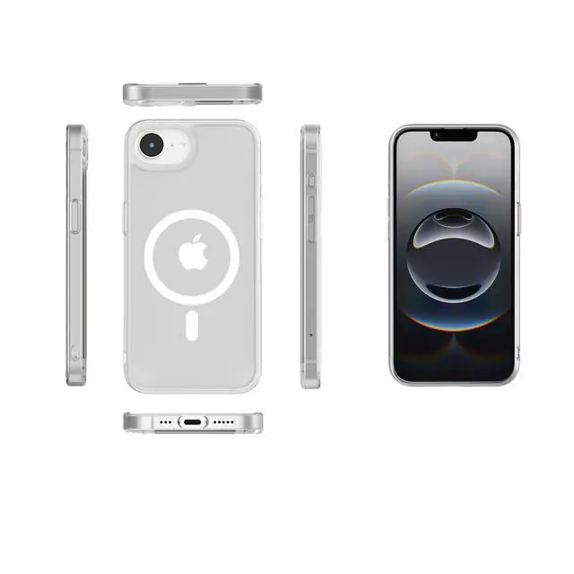 Alt view image 5 of 6 - for iPhone 16e Case, Crystal Clear Anti Yellow, 2mm Shockproof Magnetic Case with Tactile Buttons, Military Grade Drop Protection, Compatible with Magsafe (for 6.1")