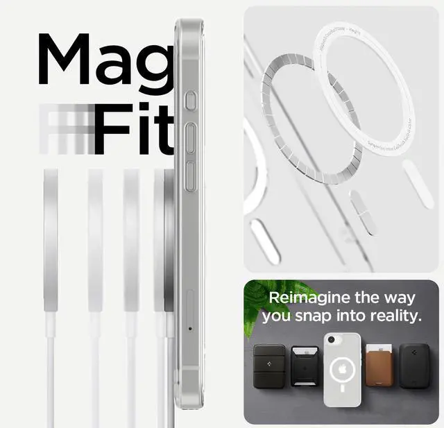 Alt view image 3 of 6 - for iPhone 16e Case, Crystal Clear Anti Yellow, 2mm Shockproof Magnetic Case with Tactile Buttons, Military Grade Drop Protection, Compatible with Magsafe (for 6.1")