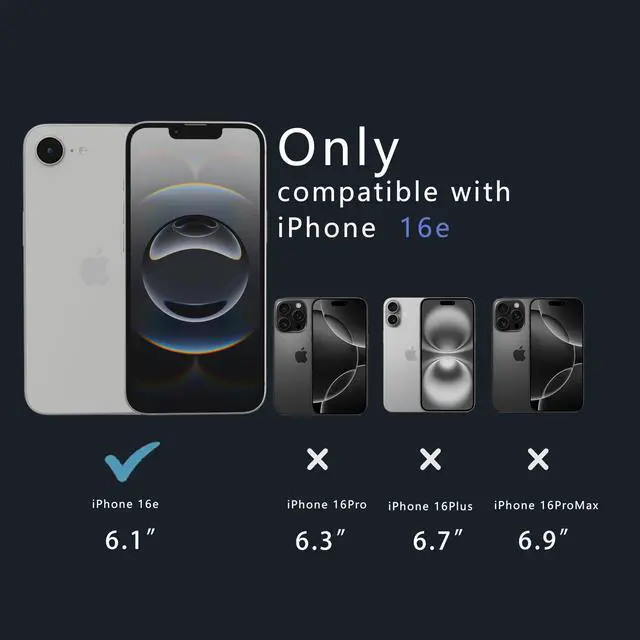 Alt view image 6 of 6 - for iPhone 16e Case, Crystal Clear Anti Yellow, 2mm Shockproof Magnetic Case with Tactile Buttons, Military Grade Drop Protection, Compatible with Magsafe (for 6.1")