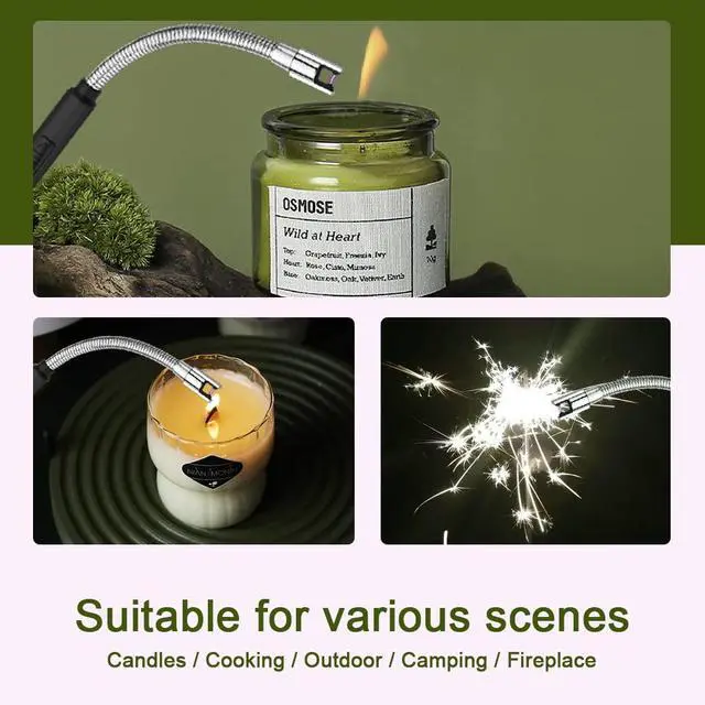 Alt view image 5 of 7 - Lighter, Electric Candle Rechargeable USB Lighter Plasma Arc for Candle Christmas Birthday Camping Black