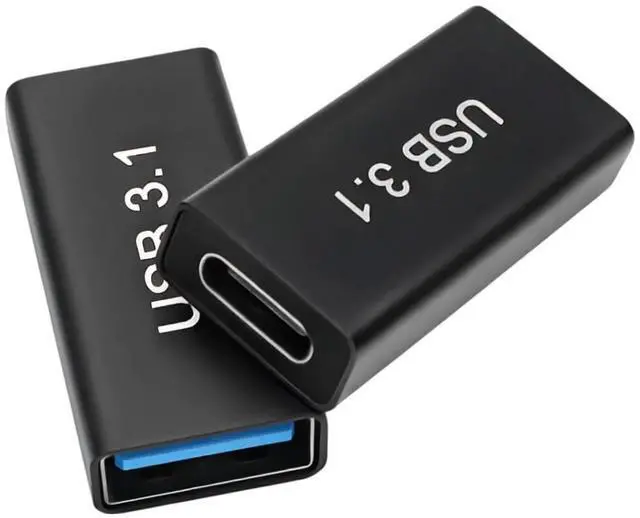 Main image of USB C Female to USB Female Adapter, 2-Pack 10Gbps OTG USB C 3.1 Bi-Directional Type-C to Type-A Converter, Support Charging & Data Sync, Compatiable for iPhone, MacBook, Laptop and so on