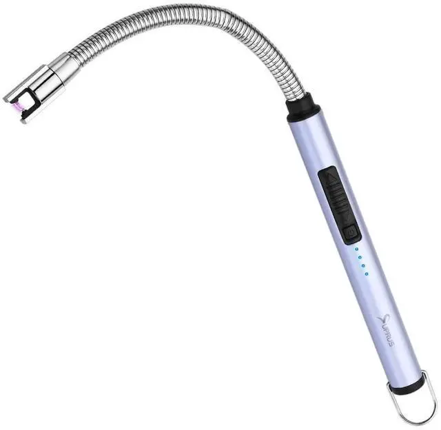 Main image of Electric Candle Lighter USB Type C Rechargeable Lighter Steel Shell & Hanging Hook with 360° Flexible Neck(Blue)
