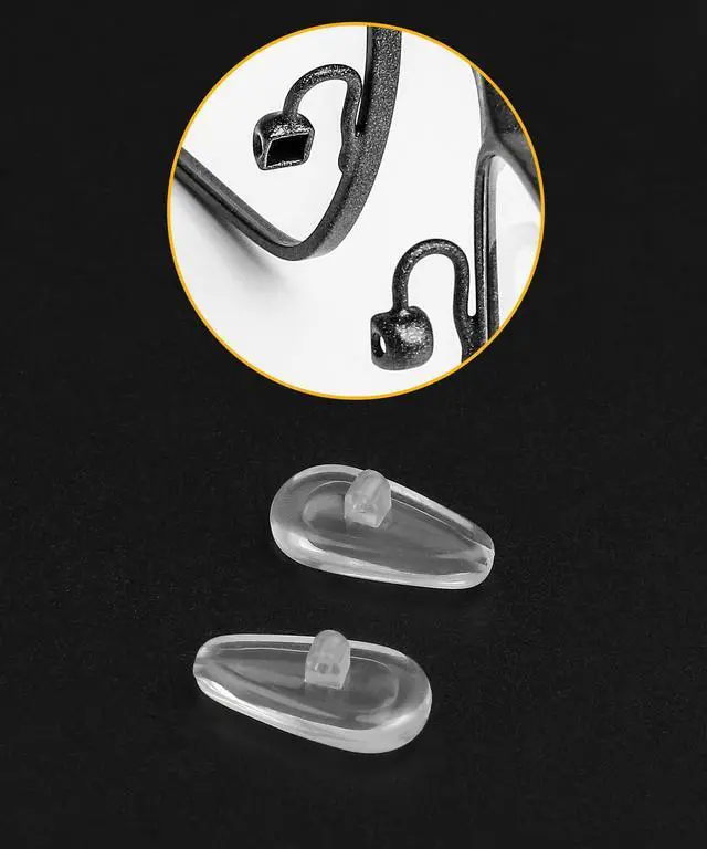 Alt view image 2 of 7 - 6 Pairs Replacement Nose Pads for Oakley Eyeglasses/Sunglasses, Anti-Slip Clear Silicone Nose Pieces Guards Come with Screws and Screwdrivers (Screw in Glasses Nose Pads)
