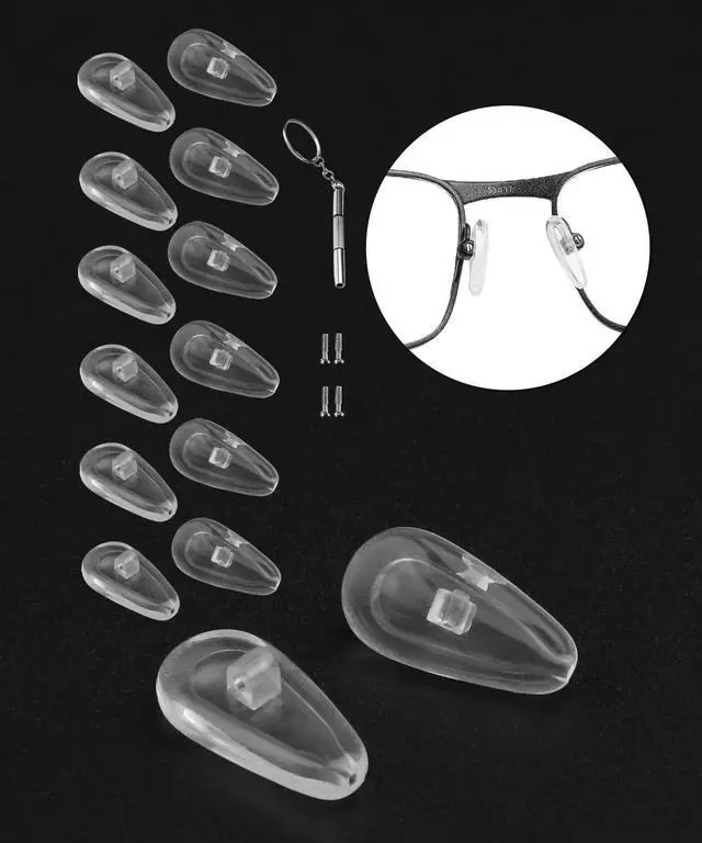 Alt view image 7 of 7 - 6 Pairs Replacement Nose Pads for Oakley Eyeglasses/Sunglasses, Anti-Slip Clear Silicone Nose Pieces Guards Come with Screws and Screwdrivers (Screw in Glasses Nose Pads)