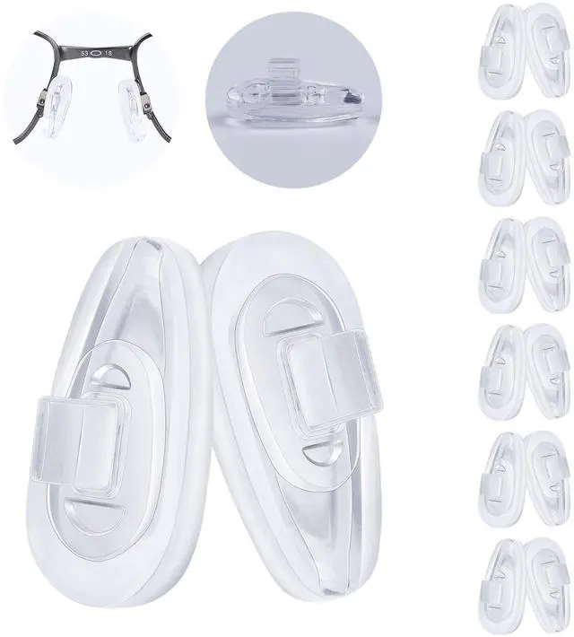 Main image of 6 Pairs Replacement Silicone Nose Pads Compatible with Oakley Socket 5.5(5.0)/Extender/Contrail/Barrelhouse/Crosshair2.0/WireTap/Whisker;Maui Jim Kahuna Sunglass