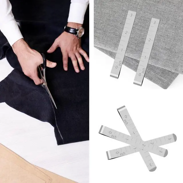 Alt view image 5 of 7 - 5Pcs Sewing Clips,Stainless Steel Hemming Clips with 3 Inch Scale Sewing Ruler Metal Sewing Clip for Fabric and Quilting Pinning and Marking Accessories Sewing Supplies