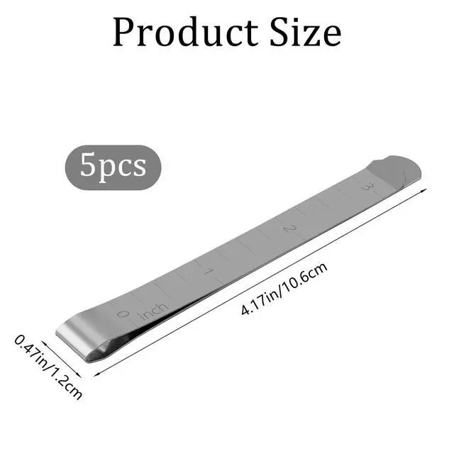 Alt view image 2 of 7 - 5Pcs Sewing Clips,Stainless Steel Hemming Clips with 3 Inch Scale Sewing Ruler Metal Sewing Clip for Fabric and Quilting Pinning and Marking Accessories Sewing Supplies