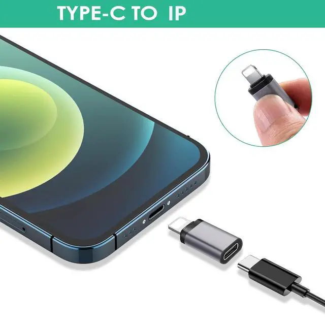 Alt view image 3 of 7 - 2 Type c Female to iPhone Male converters,2 USB Female to Type c Male